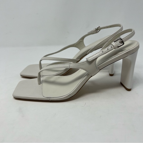 NEW Tony Bianco x Revolve Curtis Heeled Sandals Ivory Leather Thong Heels Size 8 - Picture 6 of 15
